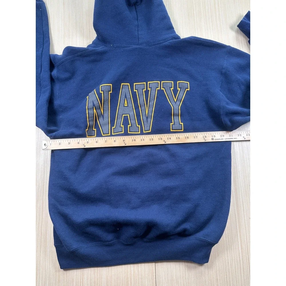 Vintage‎ Soffe Hoodie Mens Medium Blue United States Navy Fleece Lined Graphic